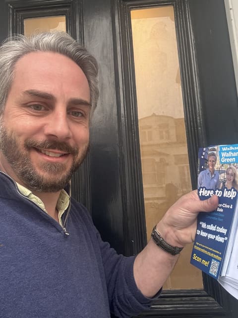 Sam Merullo on the campaign trail