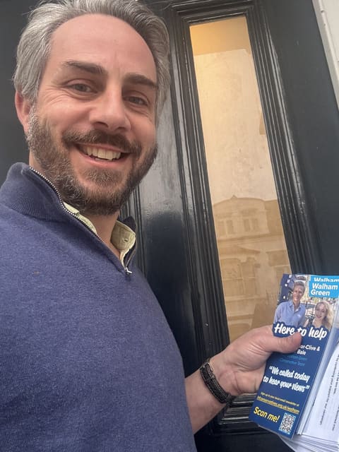 Sam Merullo on the campaign trail