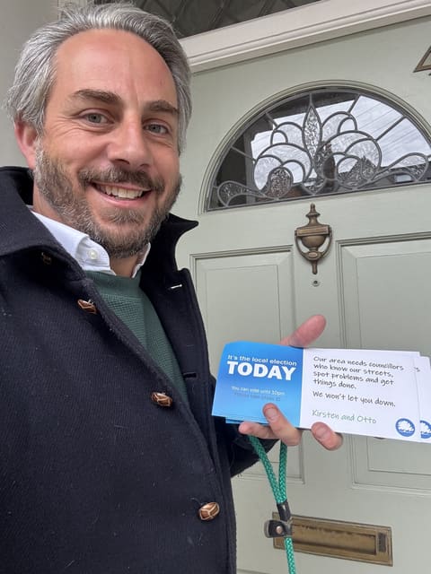 Sam Merullo on the campaign trail