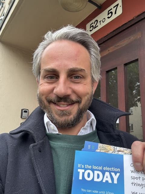 Sam Merullo on the campaign trail