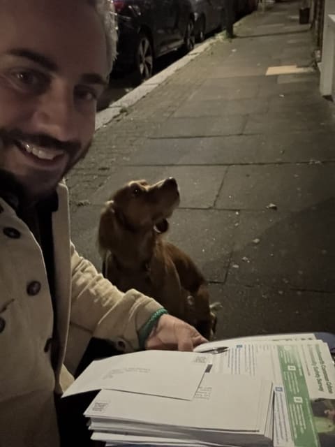 Sam Merullo on the campaign trail