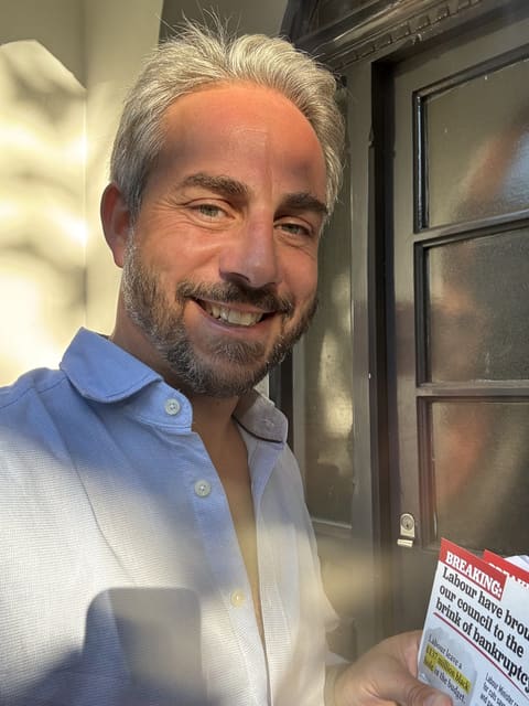 Sam Merullo on the campaign trail